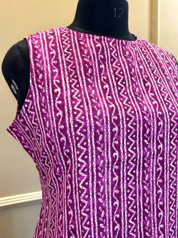 Magenta Sleeveless A-line Dress - Image 5