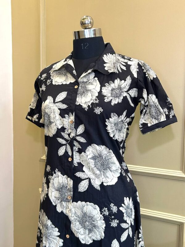 Black Blossom Midi Dress - Image 4