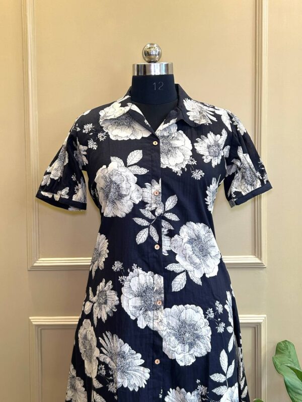 Black Blossom Midi Dress - Image 5