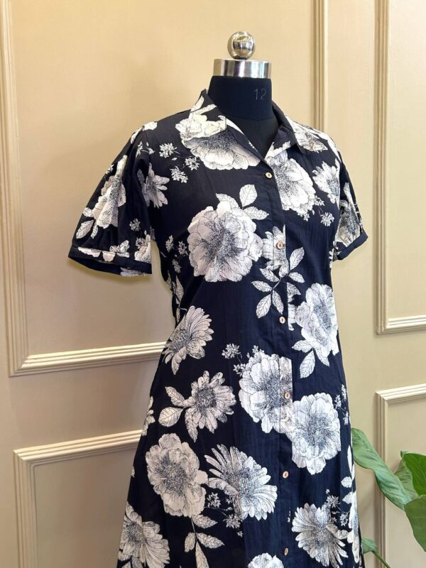 Black Blossom Midi Dress - Image 2
