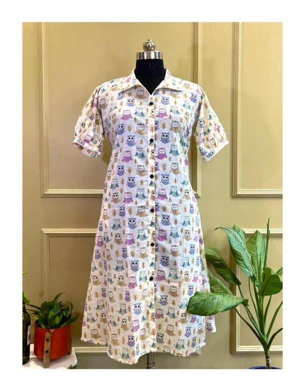 Owl Parade Shirt Dress