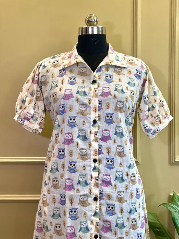 Owl Parade Shirt Dress - Image 2