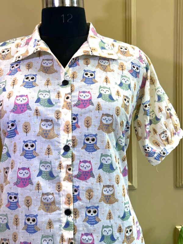 Owl Parade Shirt Dress - Image 3