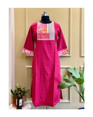 Raspberry Pink Handloom Kurti