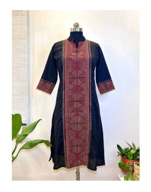 Ebony Ajrakh Heritage Kurti