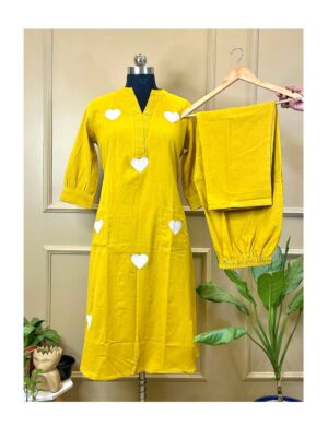 HeartPop Yellow Khadi Set