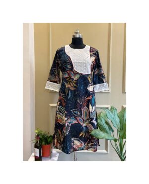 Floral Hakoba patch Kurti