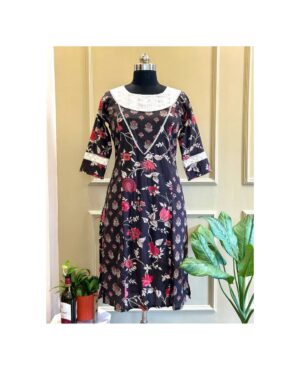 Black Floral Designer Kurti