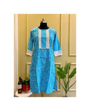 Sky Blossom Batik Kurti