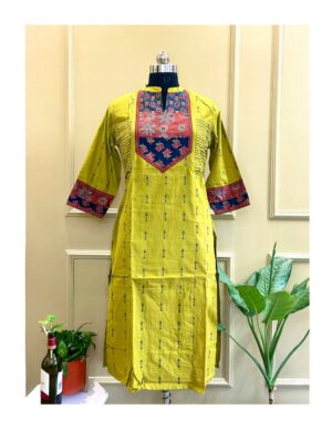 Olive Lime Handloom Kurti