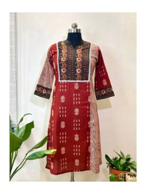 Rust Heritage Mix Match Kurti