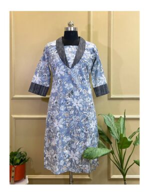 Grey Mist Bloom Kurti