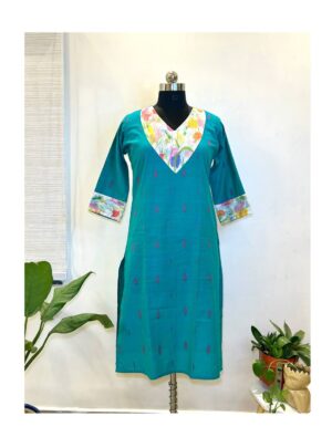 Sea Green Handloom Kurti