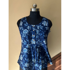 Indigo Printed Cotton Tops