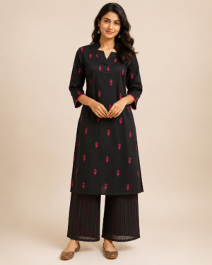 Black Ember Handloom Two Piece Set