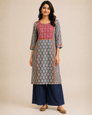 Dusty Rose Dabu Cotton Kurti