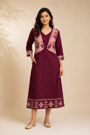 Gulnaar Cotton Jamdani Dress